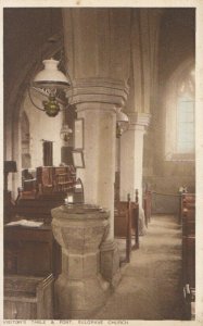 Northamptonshire Postcard - Visitor's Table & Font, Sulgrave Church - Ref 13045A