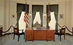 Hoover Herbert Library Desk, Chairs and Flags West Branch, Iowa  