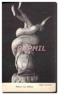 Postcard Old Amore con Delfino Museo Nazionale