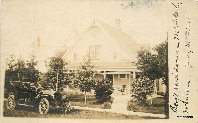 C-1910 McIntosh Minnesota Boys Residence Home Laige Polk County RPPC Autos 8822