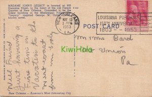 Postcard Madame John's Legacy New Orleans LA 1953