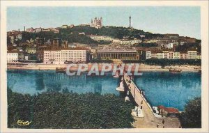 Postcard Old Lyon (Rhone) Coteau de Fourviere La Saone Bridge and the Palace ...