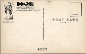 Newport Beach California HOBO JOE'S Good Food Advertising Postcard T20