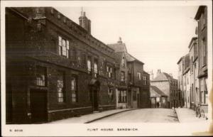 Sandwich England Flint House & Road c1915 Real Photo Postcard