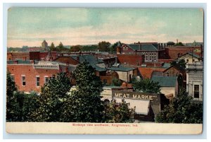 1910 Bird's Eye View Southwest Meat Market Knightstown Indiana IN Postcard