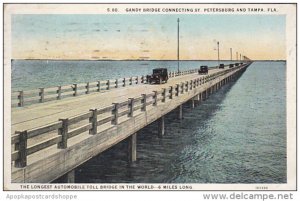 Gandy Bridge Connecting Tampa And St Petersburg Florida 1928 Curteich