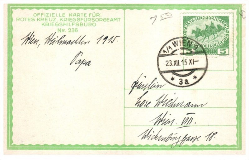 21532 Difficult recovery of a wounded man postmark Wien 1915