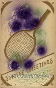 Tennis 1910 light corner wear postal used 1910