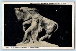 San Francisco California CA Postcard Statue Surmounting Court Four Seasons 1915