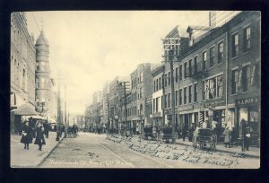 Haverhill, Massachusetts/MA/Mass Postcard, Merrimack Street, Horse & Buggy,1908!