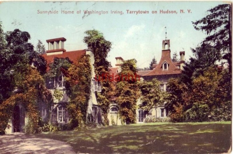 SUNNYSIDE HOME OF WASHINGTON IRVING, TARRYTOWN ON HUDSON, NY 1908