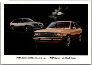 1982 Citation X11 Hatchback Coupe, and 1982 Citation Hatchback Sedan, Postcard