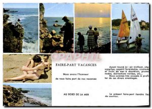 Modern Postcard At the seaside Boat
