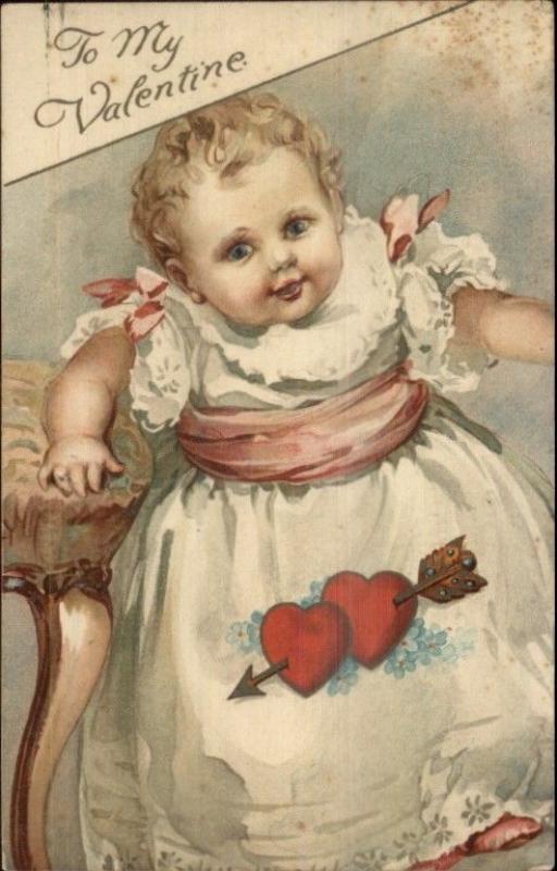 E. Nister #792 Valentine Cute Baby c1910 Postcard