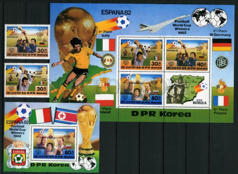 003853 KOREA 1982 Soccer set+sheet+S/S MNH3853