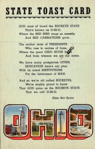 Ohio State Toast Card 1947 Curteich