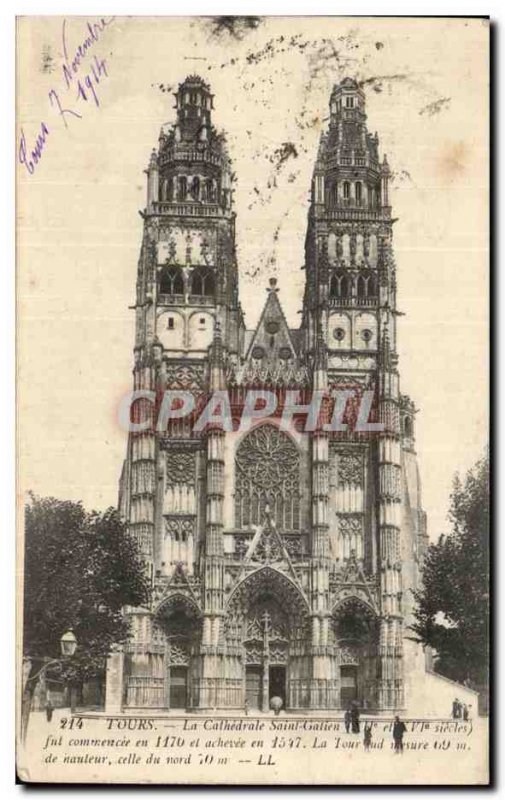 Old Postcard Tours Cathedrale Saint Galen