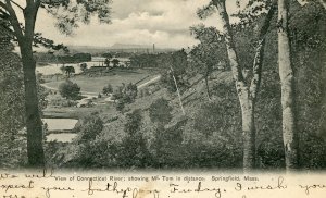 Postcard Antique View of Mt. Tom & Conneticut River, Springfield, MA.   K2