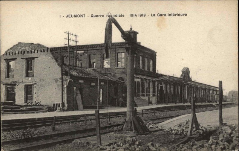 Jeumont France Guerre mondiale WWI Ruins from War Vintage Postcard