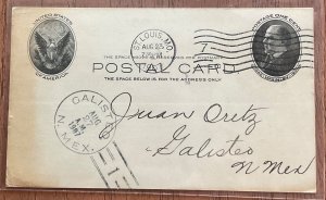 Shoe Order Receipt SCOTT #UX18 Postal Card Galisteo NM PM 8/27/1907 Terr. LB