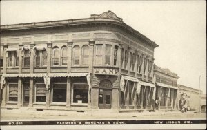 New Lisbon Wisconsin WI State Bank c1910 Real Photo Postcard