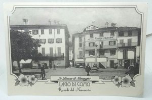 Hotel Pension Couronne La Piazza di Menaggio Lago Di Como Italy Vintage Postcard