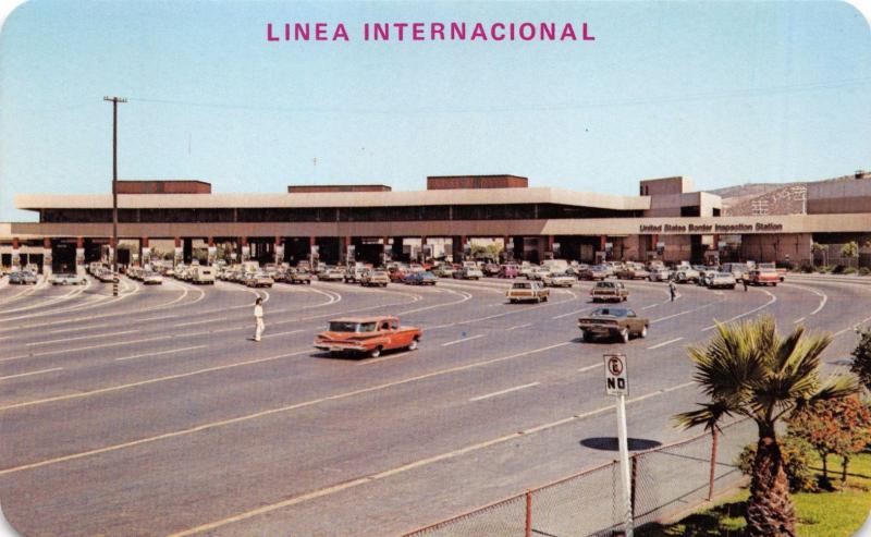 TIJUANA MEXICO LINEA INTERNACIONAL ENTRE ESTADOS UNIDOS MEXICO POSTCARD 1980 