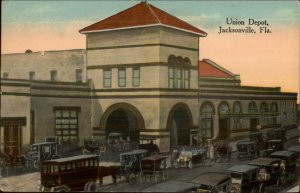 Jacksonville FL Union RR Train Depot Station c1910 Postcard #1