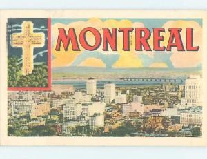 Linen BIG LETTERS & PANORAMIC VIEW Montreal Quebec QC F9498