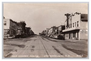 Postcard Main Street South Chamberlain S. D. South Dakota RPPC Real Photo