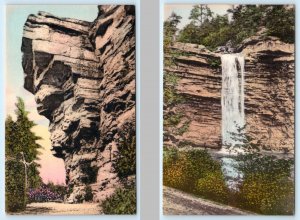 2 Postcards LAKE MINNEWASKA, NY ~ Handcolored AWOSTING FALLS, Castle Point