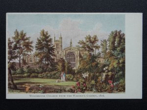 Hampshire WINCHESTER COLLEGE FROM WARDEN'S GARDEN 1816 Old Postcard