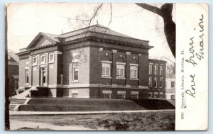 STERLING, Illinois IL ~ CARNEGIE LIBRARY 1907 Whiteside County Postcard