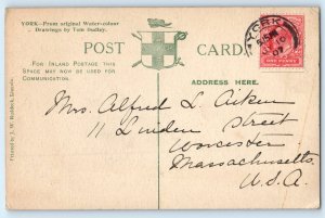 Yorkshire England Postcard Petergate Street View Tom Dudley 1907 Antique