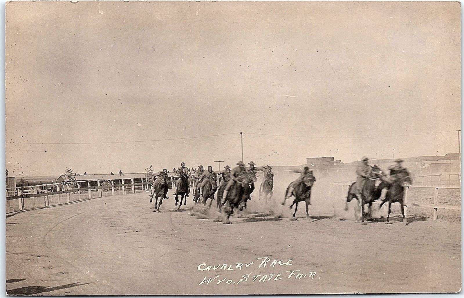 RPPC Cavalry Race Douglas Wyoming State Fair Rodeo Real Photo Postcard
