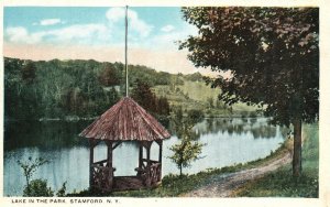 Vintage Postcard Lake In The Park Stamford New York E. L. Tichenor Pub.
