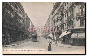 Postcard Old Lyon Perspective of the Rue de la Republique