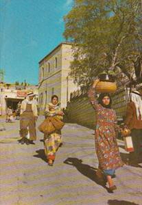 Typical Arab Woman Carrying Her Burdens Nazareth Israel