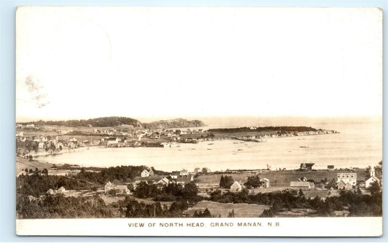 North Head Grand Manan New Brunswick Town View Canada Vintage Photo Postcard C87