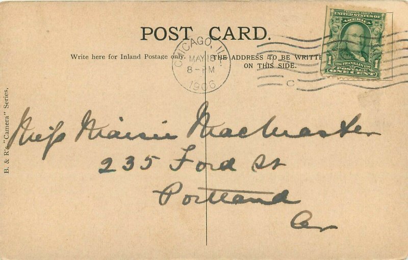 c1906 Postcard Tartan Heraldry MacDuff Clan, Princes St. Edinburgh B & R Camera
