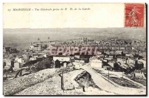 Old Postcard Marseille Vue Generale Taking ND Guard