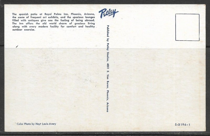Arizona, Phoenix - Royal Palms Inn - [AZ-174]