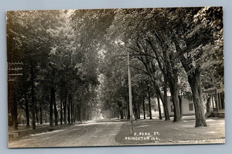 PRINCETON IL EAST PERU STREET ANTIQUE REAL PHOTO POSTCARD RPPC