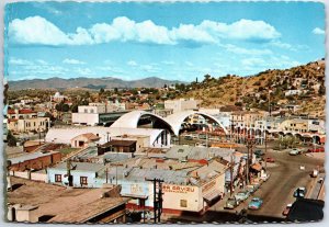 VINTAGE CONTINENTAL SIZE POSTCARD AERIAL VIEW OF NOGALES SONORA MEXICO 1960s