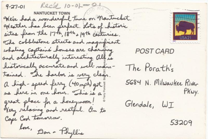 NANTUCKET, used Postcard