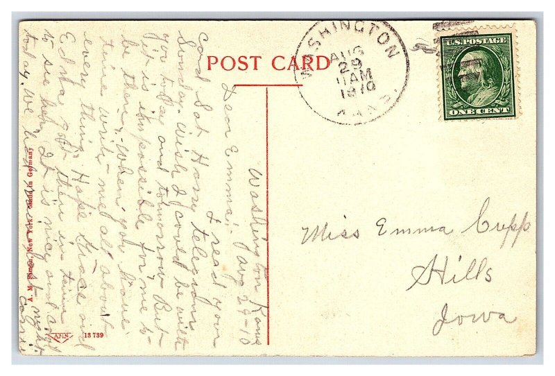 Public School Washington Kansas c1910 Postcard