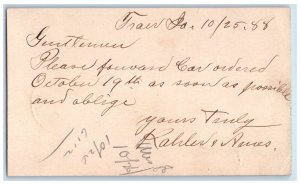 1888 Octolen Order WJ Young & Co. Traer Iowa IA Clinton IA Posted Postcard 