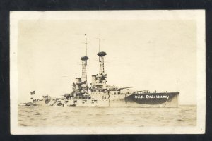 RPPC UNITED STATEDS NAVY BATTLESHIP USS DELAWARE SHIP REAL PHOTO POSTCARD