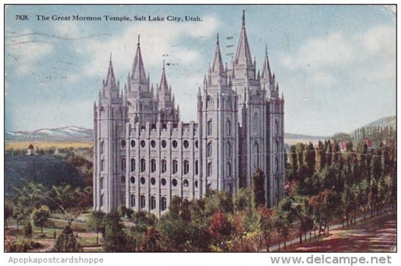 Utah Salt Lake City The Great Mormon Temple 1917