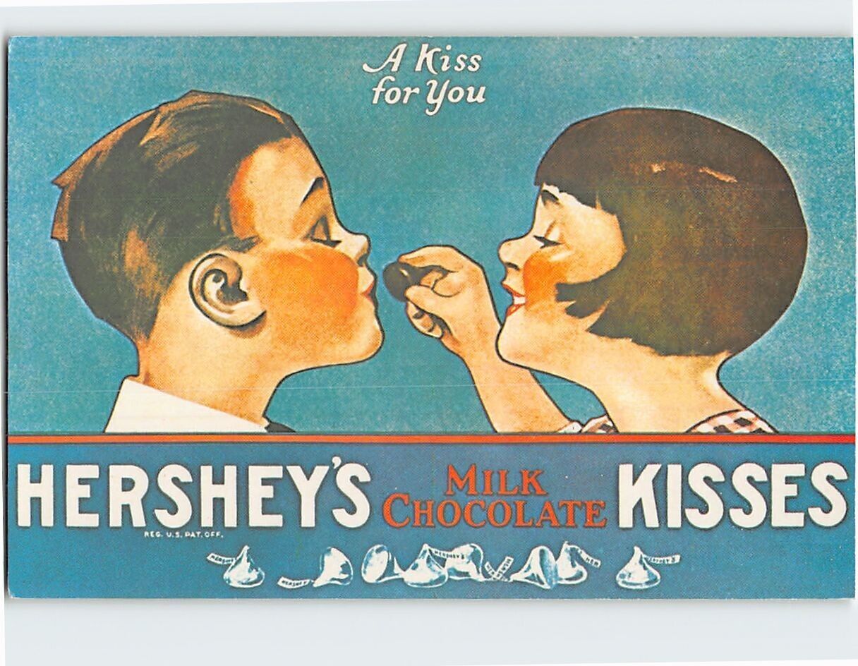 Postcard A Kiss for You Hersheys Kisses Milk Chocolate Hershey Foods